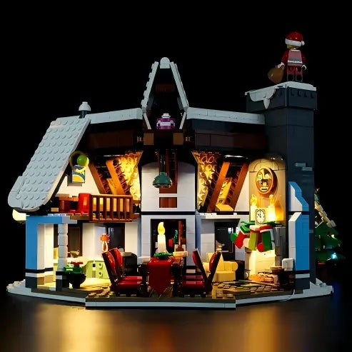 LEGO 10293 Julemandens Besøg Spejl Akryl Display Case - Støvtæt Udstillingsskab