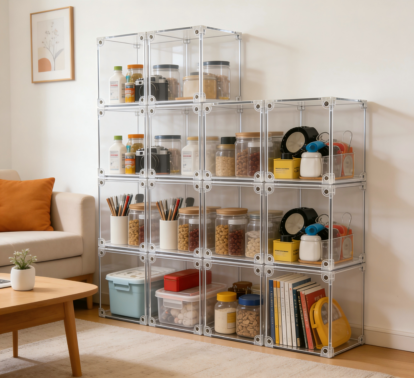 Scoparius® Modular Clear Acrylic Display Case - Dustproof Cube for Collectibles Magnetic door closure (Multiple Sizes) - Scoparius case