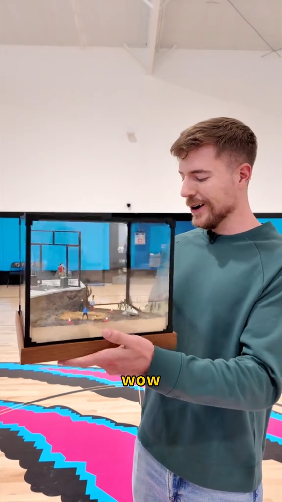 A gift featuring a miniature model paired with a display case, created for MrBeast—the biggest content creator on the web.