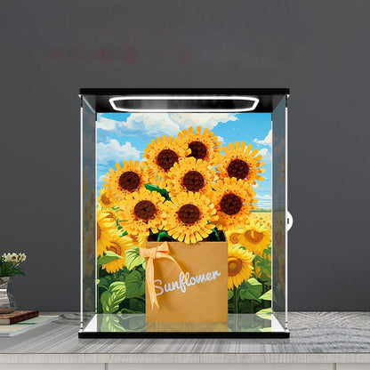 LEGO 40524 Mirror Acrylic Display Case with Ring Light & UV-Printed Background - Dustproof Showcase