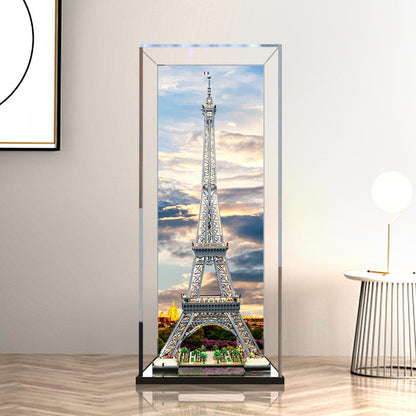 Acrylic Display Case for LEGO 10307 Eiffel Tower, with Themed Printed Background & Dustproof Box