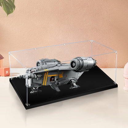 Acrylic Display Case for LEGO 75331 The Razor Crest, with Themed Printed Background & Dustproof Box