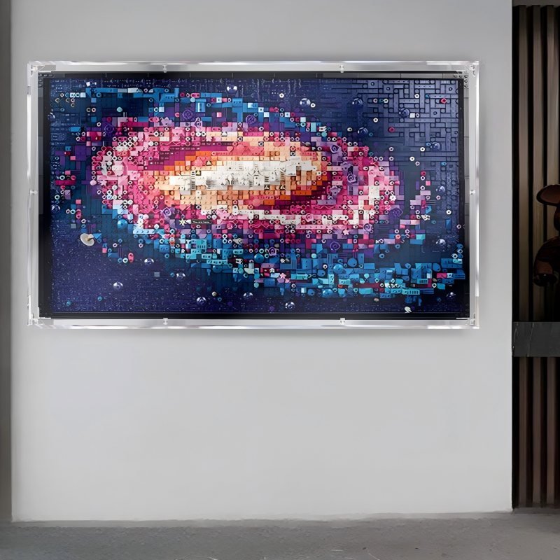 Acrylic Display Case for LEGO 31212 The Milky Way Galaxy, with Themed Printed Background & Dustproof Box