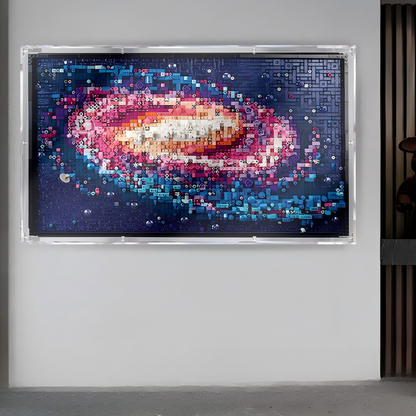 Acrylic Display Case for LEGO 31212 The Milky Way Galaxy, with Themed Printed Background & Dustproof Box
