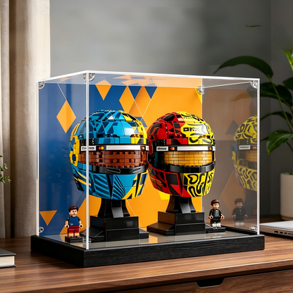 Acrylic Display Case for LEGO 43023 & 43017 Combo Set, with Themed Printed Background & Dustproof Box