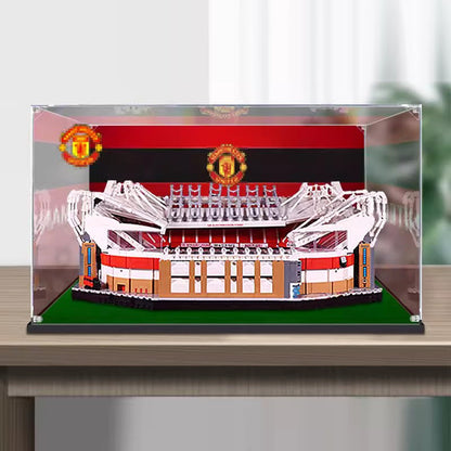 Acrylic Display Case for LEGO 10272 Old Trafford - Manchester United, with Themed Printed Background & Dustproof Box - Scoparius case