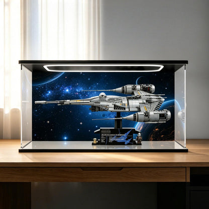 LEGO 75442 Mirror Acrylic Display Case with Ring Light & UV-Printed Background - Dustproof Showcase
