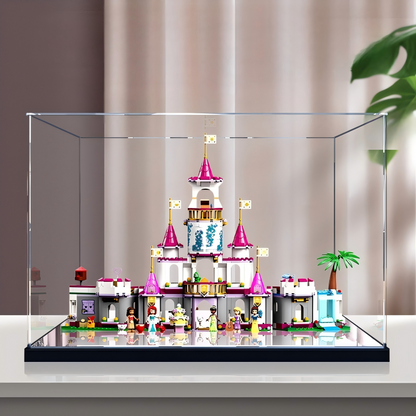 Acrylic Display Case for LEGO 43205 Ultimate Adventure Castle, with Themed Printed Background & Dustproof Box