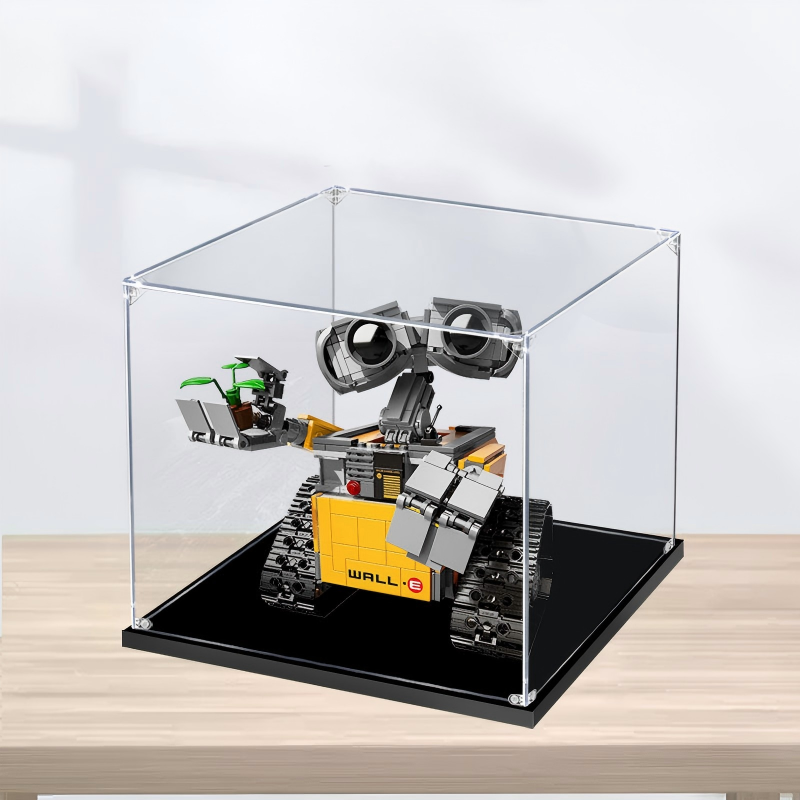 Acrylic Display Case for LEGO 21303 WALL-E, with Themed Printed Background & Dustproof Box