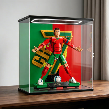 LEGO 43016 Mirror Acrylic Display Case with Ring Light & UV-Printed Background - Dustproof Showcase