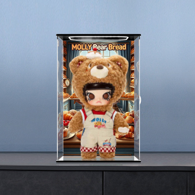 Geeignet für die Pop Mart Animal Kingdom Display-Vitrine – Schaukasten mit UV-bedrucktem Hintergrund und Spiegelboden.