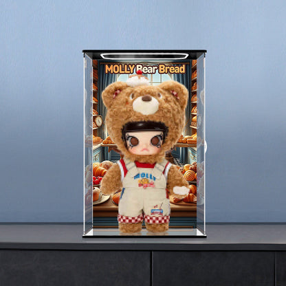 Geeignet für die Pop Mart Animal Kingdom Display-Vitrine – Schaukasten mit UV-bedrucktem Hintergrund und Spiegelboden.