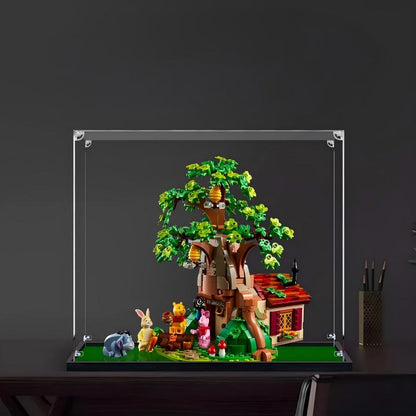 LEGO 21326 Winnie the Pooh Custodia Espositiva in Acrilico con Specchio, Luce ad Anello e Sfondo Stampato UV - Vetrina Antipolvere