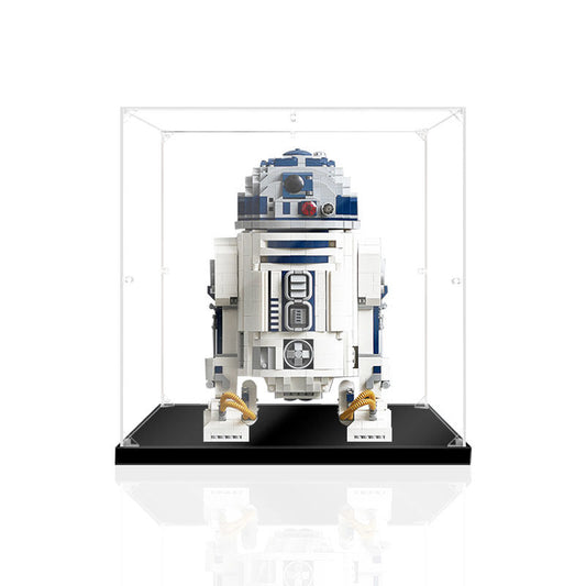 Acrylic Display Case for LEGO 75308 R2-D2, with Themed Printed Background & Dustproof Box