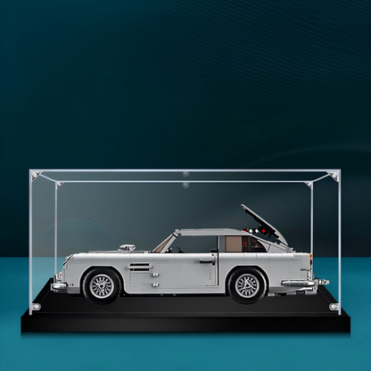 Acrylic Display Case for LEGO 10262 James Bond Aston Martin DB5, with Themed UV Printing Background & Dustproof Box