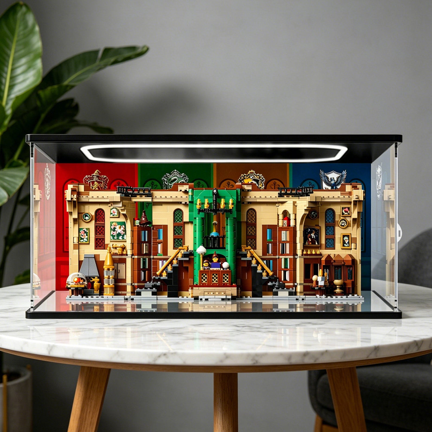 LEGO 76478 Mirror Acrylic Display Case with Ring Light & UV-Printed Background - Dustproof Showcase