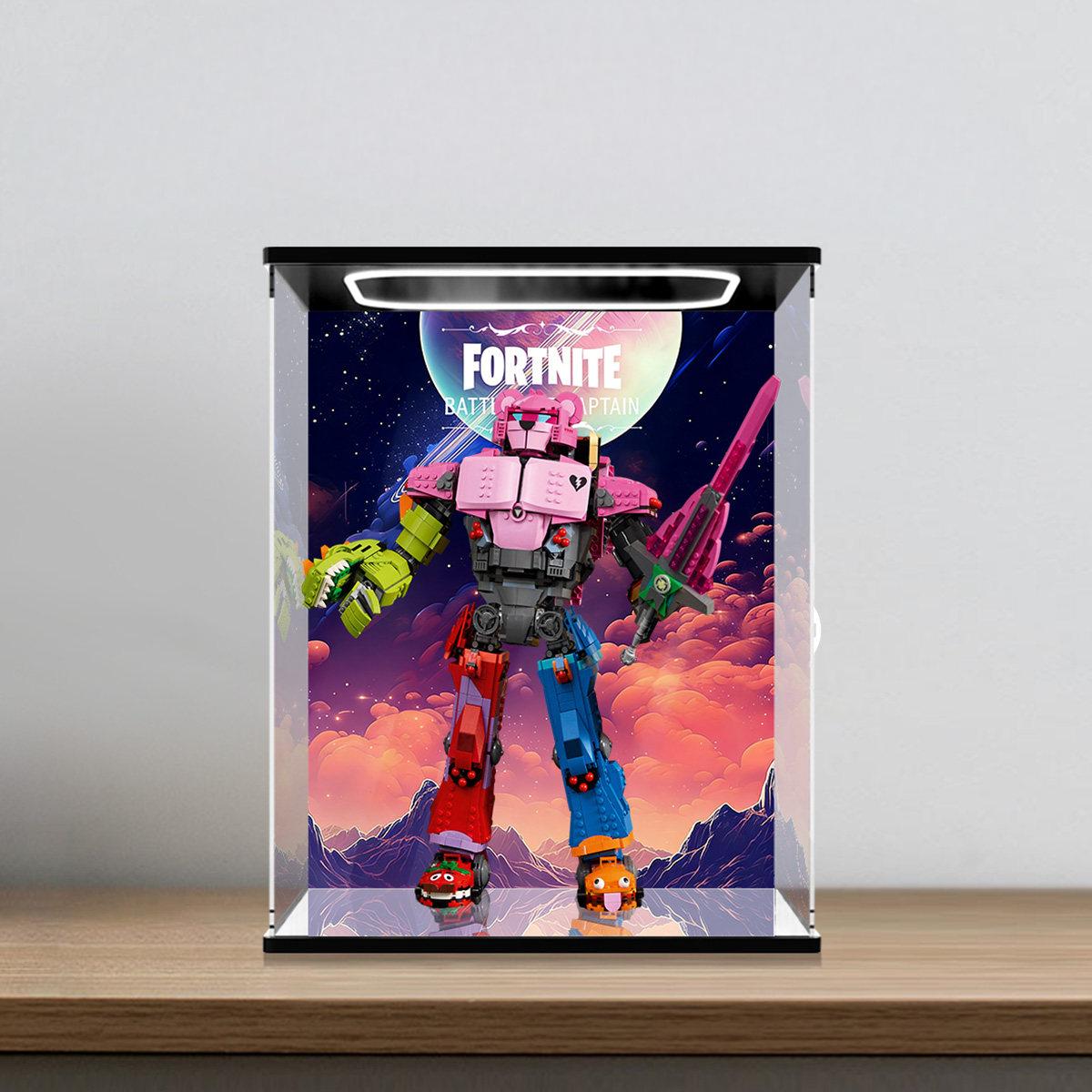 LEGO 77078 Mirror Acrylic Display Case with Ring Light & UV-Printed Background - Dustproof Showcase