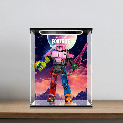 LEGO 77078 Mirror Acrylic Display Case with Ring Light & UV-Printed Background - Dustproof Showcase