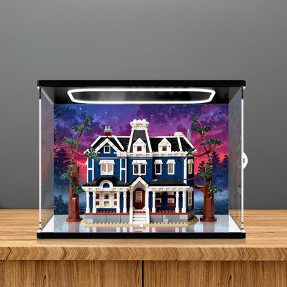 LEGO 11370 Mirror Acrylic Display Case with Ring Light & UV-Printed Background - Dustproof Showcase