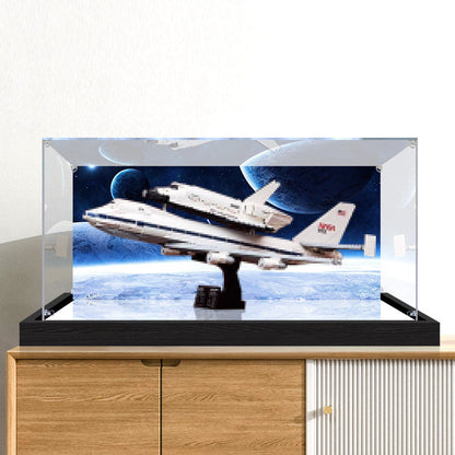 Acrylic Display Case for LEGO 10360 Formula 1 McLaren, with Themed Printed Background & Dustproof Box