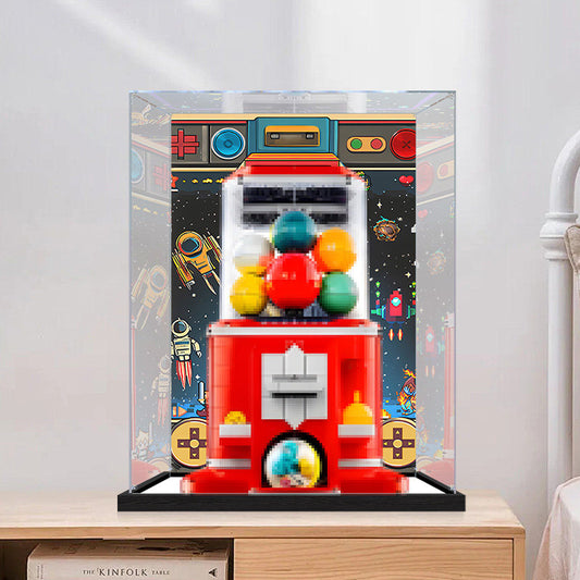 Acrylic Display Case for LEGO 21358, with Themed Printed Background & Dustproof Box