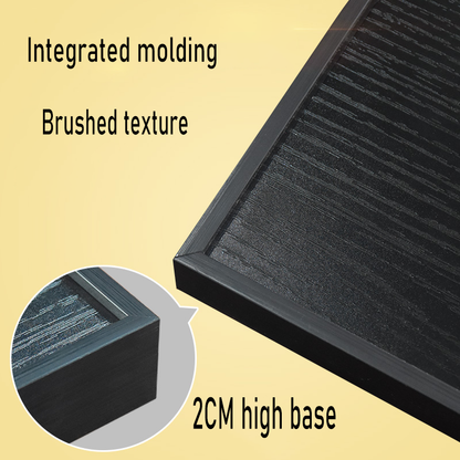 scoparius 2cm high Brushed Black Bottom Mirror Display Box, Art countertop Display Box, Model dust Box