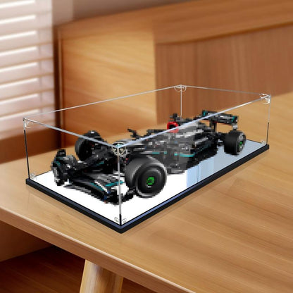 LEGO 42171 Mercedes-AMG F1 W14 E Performance Caixa de Exibição em Acrílico com Anel de Luz e Fundo Impresso em UV - Vitrine à Prova de Poeira