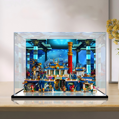 Acrylic Display Case for LEGO 80049 Dragon of the East Palace, with Themed Printed Background & Dustproof Box