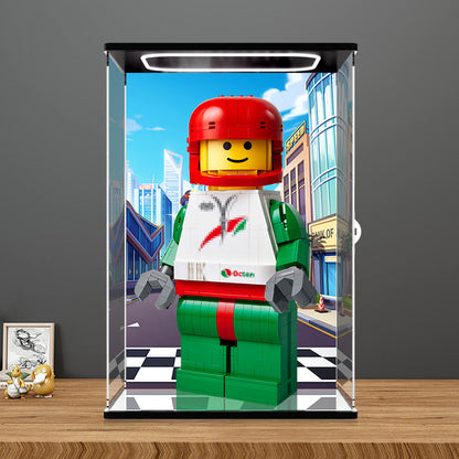 LEGO 40819 Mirror Acrylic Display Case with Ring Light & UV-Printed Background - Dustproof Showcase