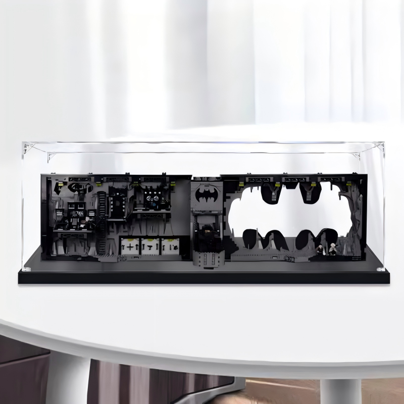 Acrylic Display Case for LEGO 76252 Batcave – Shadow Box, with Themed Printed Background & Dustproof Box - Scoparius case