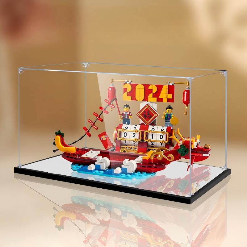 LEGO 40678 Vitrine de Calendário de Festival com Espelho Acrílico com Luz de Anel e Fundo Impresso em UV - Expositor à Prova de Poeira