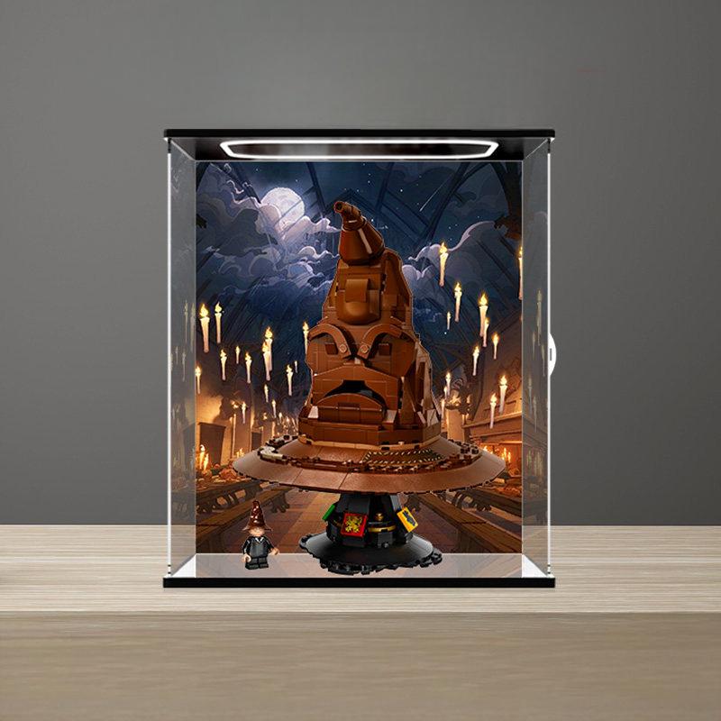 LEGO 76429 Mirror Acrylic Display Case with Ring Light & UV-Printed Background - Dustproof Showcase
