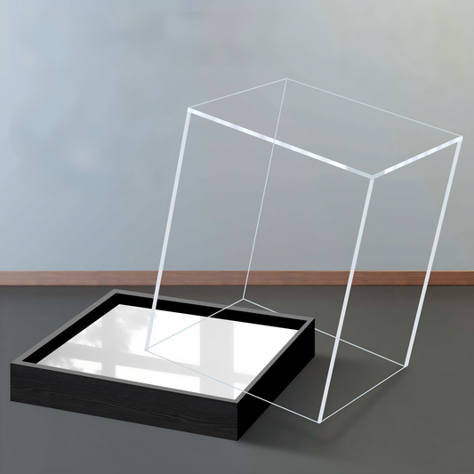 Professional Exhibition Display Case | Seamless Acrylic Cover & Luxury Matte Brushed Black Base - Scoparius case
