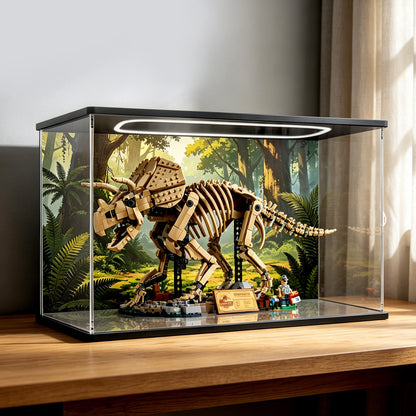 LEGO 77985 Mirror Acrylic Display Case with Ring Light & UV-Printed Background - Dustproof Showcase