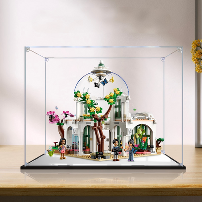 Acrylic Display Case for LEGO 41757 Botanical Garden, with Themed Printed Background & Dustproof Box