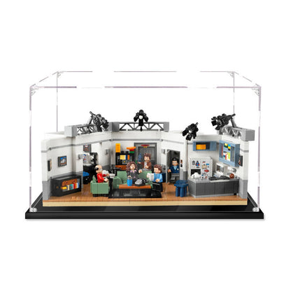 Acrylic Display Case for LEGO 21328 Seinfeld, with Themed Printed Background & Dustproof Box