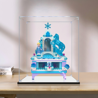 Acrylic Display Case for LEGO 41168 Elsa's Jewelry Box Creation, with Themed Printed Background & Dustproof Box