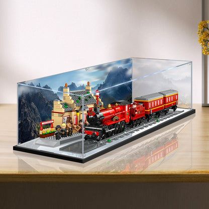 Acrylic Display Case for LEGO 76423 Hogwarts Express & Hogsmeade Station, with Themed Printed Background & Dustproof Box