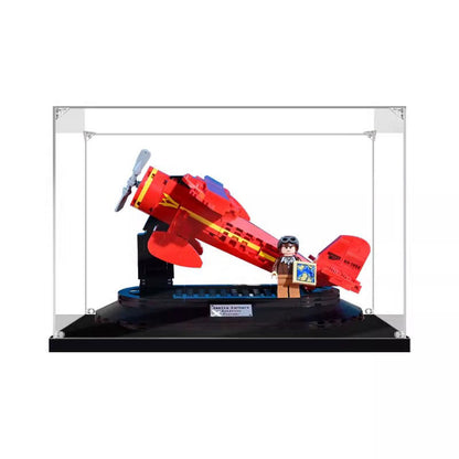 Acrylic Display Case for LEGO 40450 Amelia Earhart Tribute, with Themed Printed Background & Dustproof Box