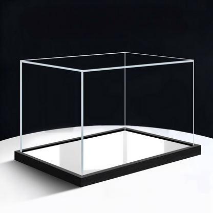 Professional Exhibition Display Case | Seamless Acrylic Cover & Luxury Matte Brushed Black Base