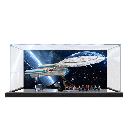 Acrylic Display Case for LEGO 10356 Hummingbird, with Themed Printed Background & Dustproof Box
