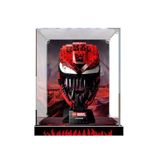 Acrylic Display Case for LEGO 76199 Carnage, with Themed Printed Background & Dustproof Box