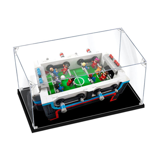 Acrylic Display Case for LEGO 21337 Table Football, with Themed Printed Background & Dustproof Box