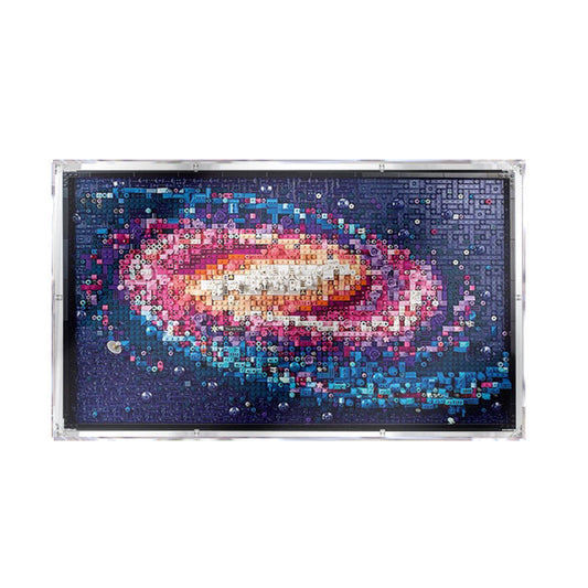 Acrylic Display Case for LEGO 31212 The Milky Way Galaxy, with Themed Printed Background & Dustproof Box