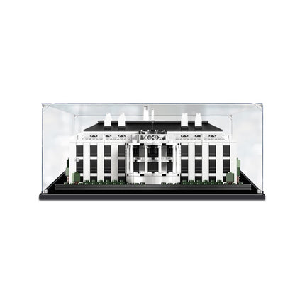 Acrylic Display Case for LEGO 21006 The White House, with Themed Printed Background & Dustproof Box