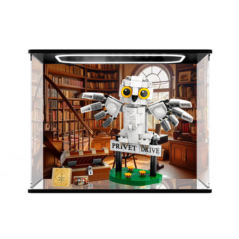 LEGO 76425 Mirror Acrylic Display Case with Ring Light & UV-Printed Background - Dustproof Showcase