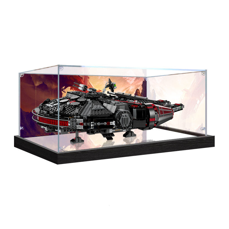 Acrylic Display Case for LEGO 75389 The Dark Falcon, with Themed Printed Background & Dustproof Box