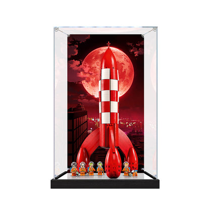 Acrylic Display Case for LEGO 21367 LEGO IDEAS Series, with Themed Printed Background & Dustproof Box