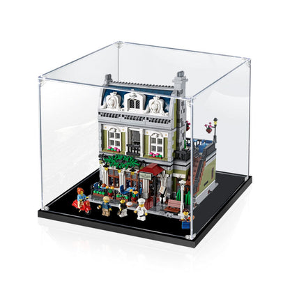Acrylic Display Case for LEGO 10243 Parisian Restaurant, with Themed Printed Background & Dustproof Box