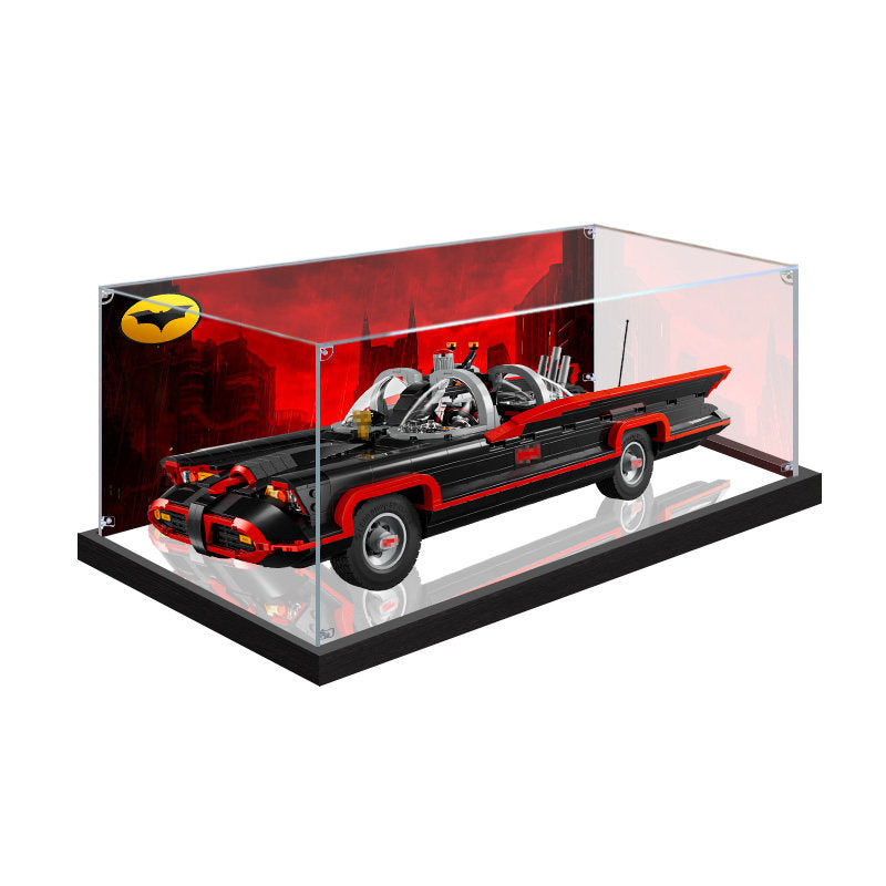 Acrylic Display Case for LEGO 76328 The Mandalorian's N-1 Starfighter, with Themed Printed Background & Dustproof Box
